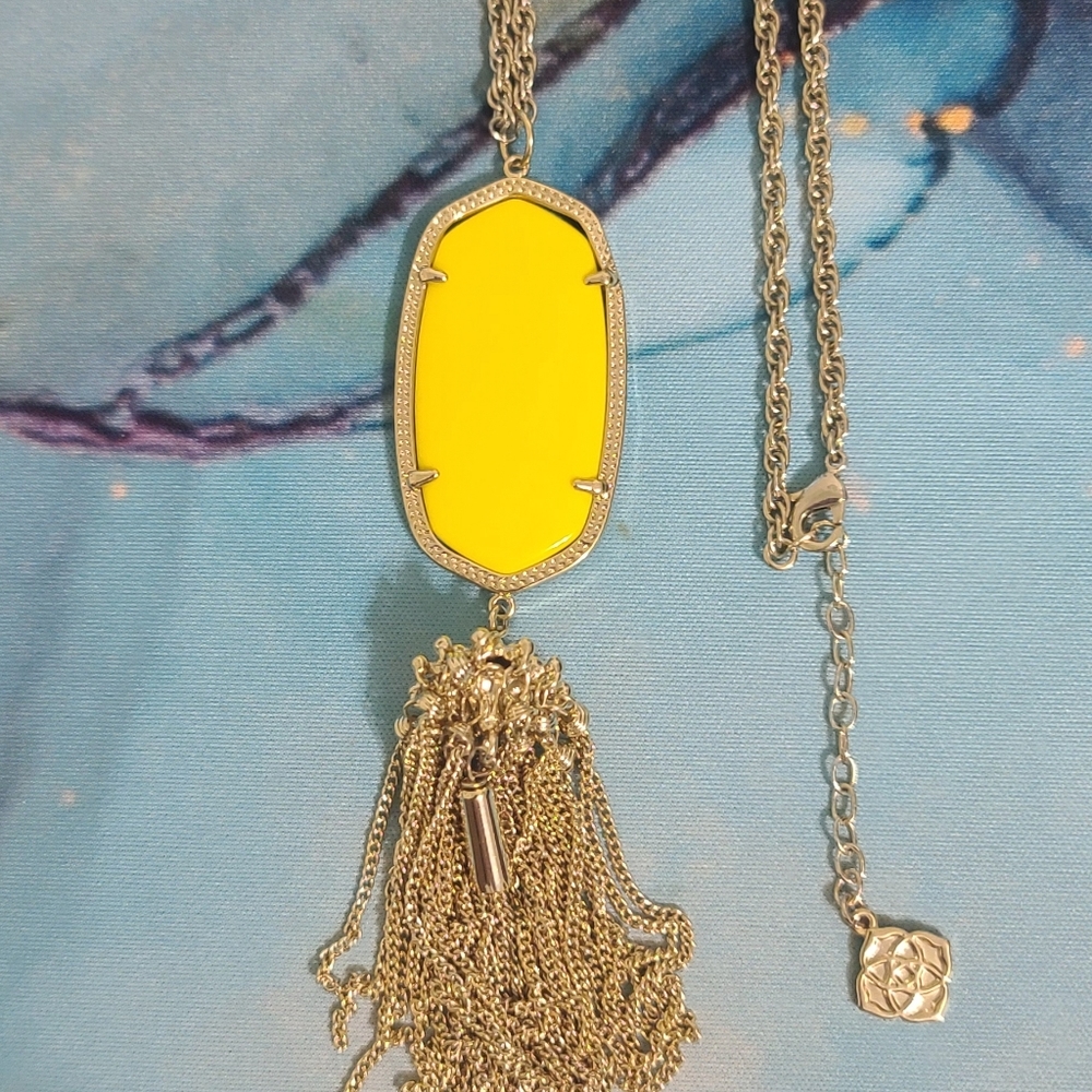 EUC Kendra Scott Yellow Onyx Rayne RARE